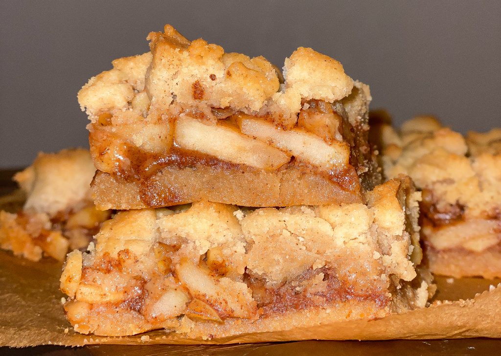 apple pie bars stacked