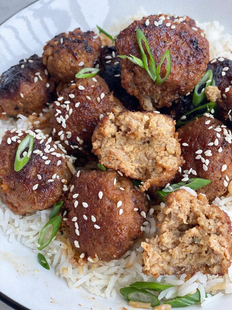 asian meatballs with a sticky sauce