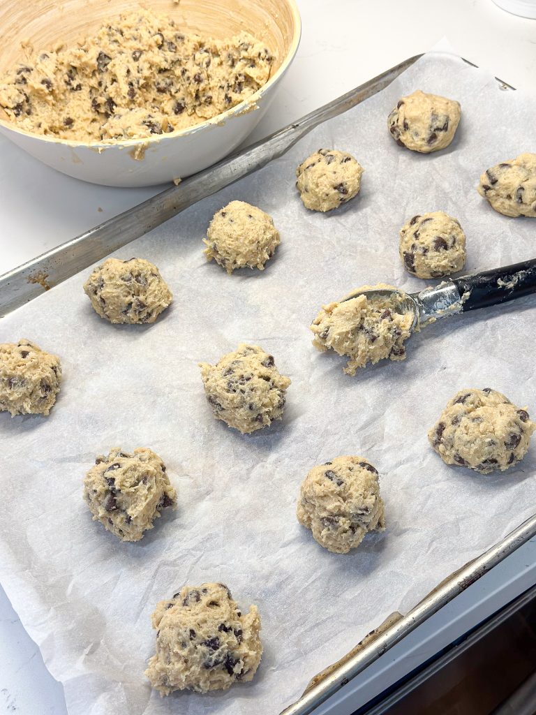 sourdough discard chocolate chip cookies - lizasfarmhouse.com