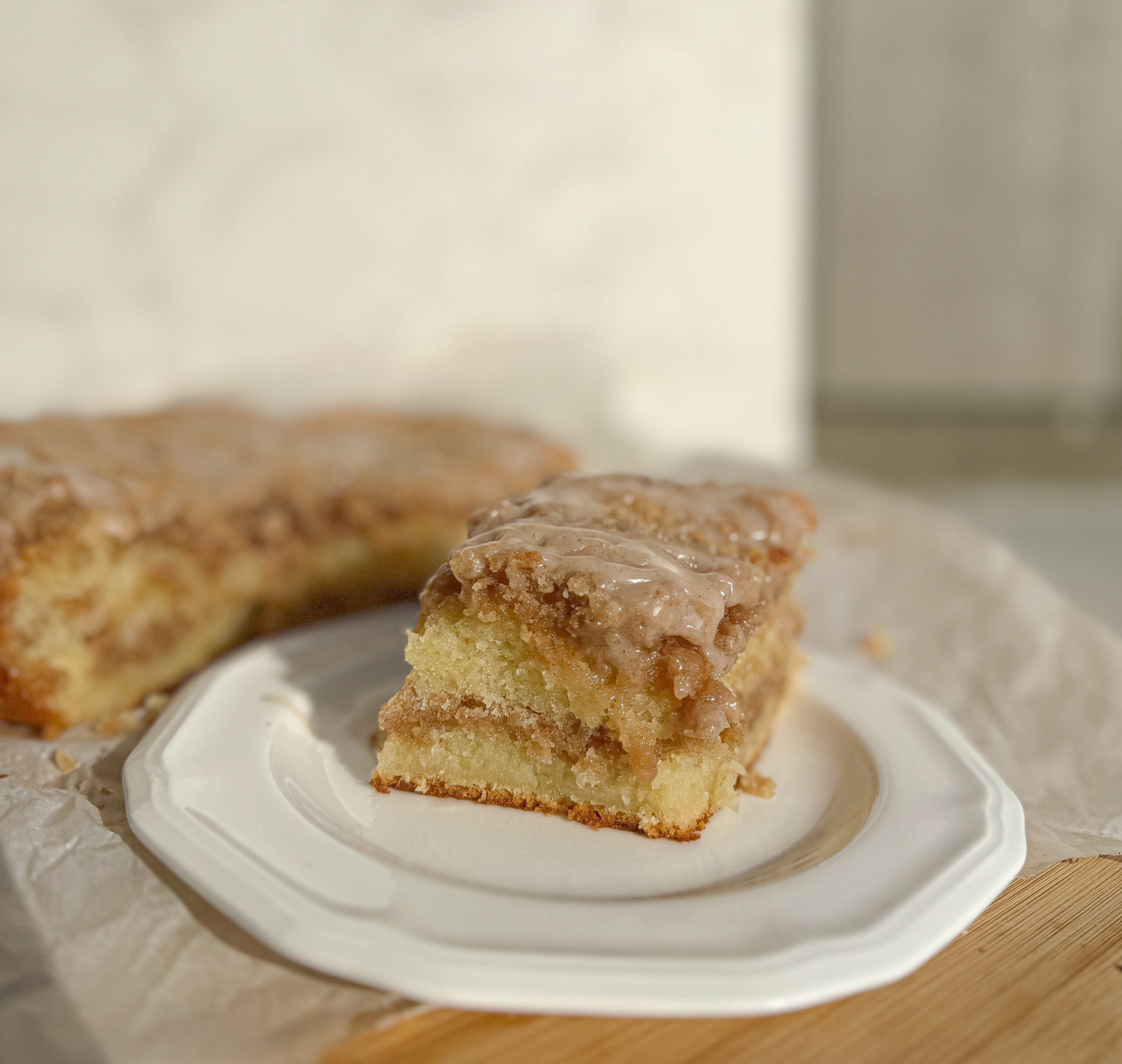 Greek yogurt coffee cake - lizasfarmhouse.com