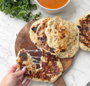Sourdough cheesy garlic naan