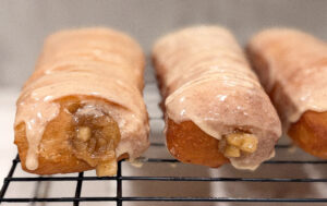 Sourdough Apple Pie Donuts with Maple Glaze