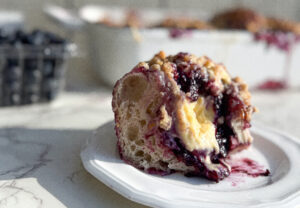 Blueberry Sourdough Focaccia Danish with Cream Cheese