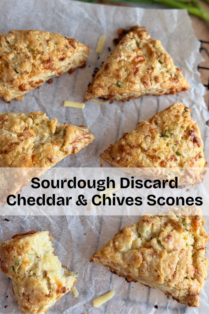 Sourdough discard cheddar and chives scones